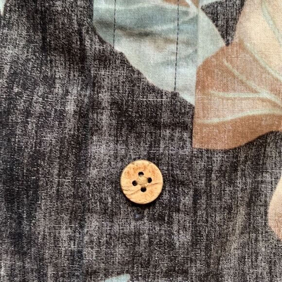 Cooke Street Shirt Short Sleeve Black Tropical Hawaiian Printed Palm Button Up - Picture 6 of 9